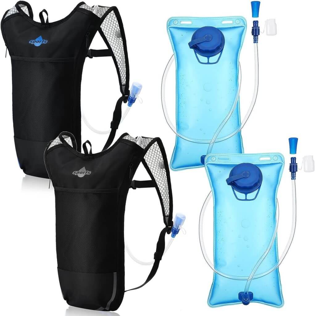 2 Pack Hydration Backpack Pack with 2l Water Bladder, Hydration Water Backpack with Hydration Bladder Hiking Running Cycling Biking Water Backpack for Men and Women