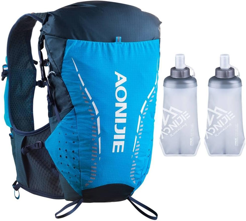 AONIJIE 18L Large Capacity Trail Running Hydration Vest Backpack with 2*500ml Soft Flask for Men Women Lightweight Outdoor Running Backpack for Marathon Race Hiking