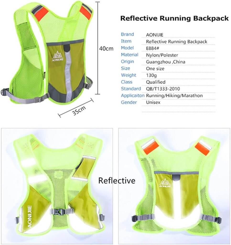 AONIJIE Men Women Ultralight Running Vest Pack Reflective Breathable Hydration Backpack for Hiking Camping Marathon Cycling Race (Rose)