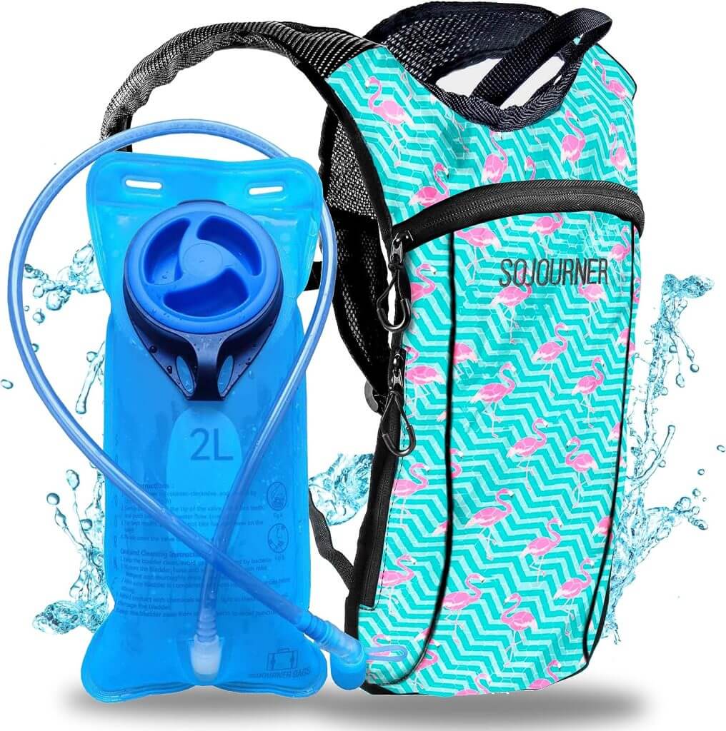 Sojourner Hydration Pack, Hydration Backpack - Water Backpack with 2l Hydration Bladder, Festival Essential - Rave Hydration Pack Hydropack Hydro for Hiking, Running, Biking, Festival Gear